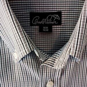Arnold Palmer Long Sleeve Button Down Plaid Dress Casual Size 15.5 M